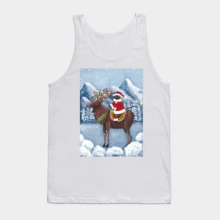 Santa Claws on a Moose Full Tank Top